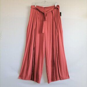 John Mark Women's Coral Red Palazzo Pants Center Slit Size 12
